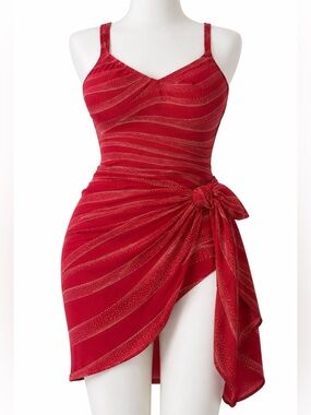 Anne Cole Swimsuit with matching Cover 
Red with white dots